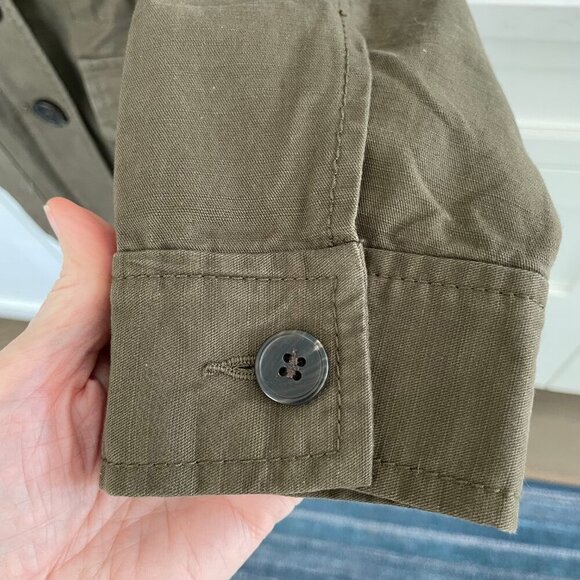 Talbots Petite Casual Military Inspired 100% Cotton Jacket Olive Green Sz P - Picture 6 of 12